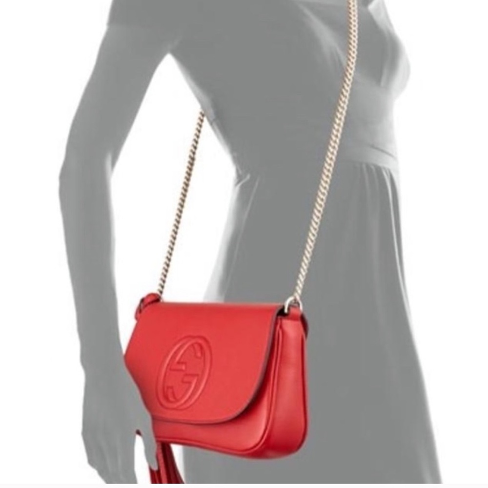 Gucci Red Soho Leather Crossbody Bag - Picture 2 of 8